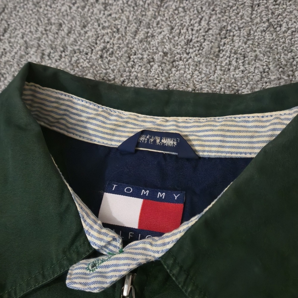Vintage 90's TOMMY HILFIGER Sailing Jacket Size Large Green Embroidered - Picture 3 of 7